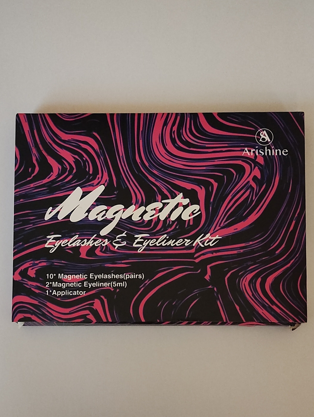 Magnetic Eyelashes & Eyeliner Kit - Black & Pink Swirl Packaging
